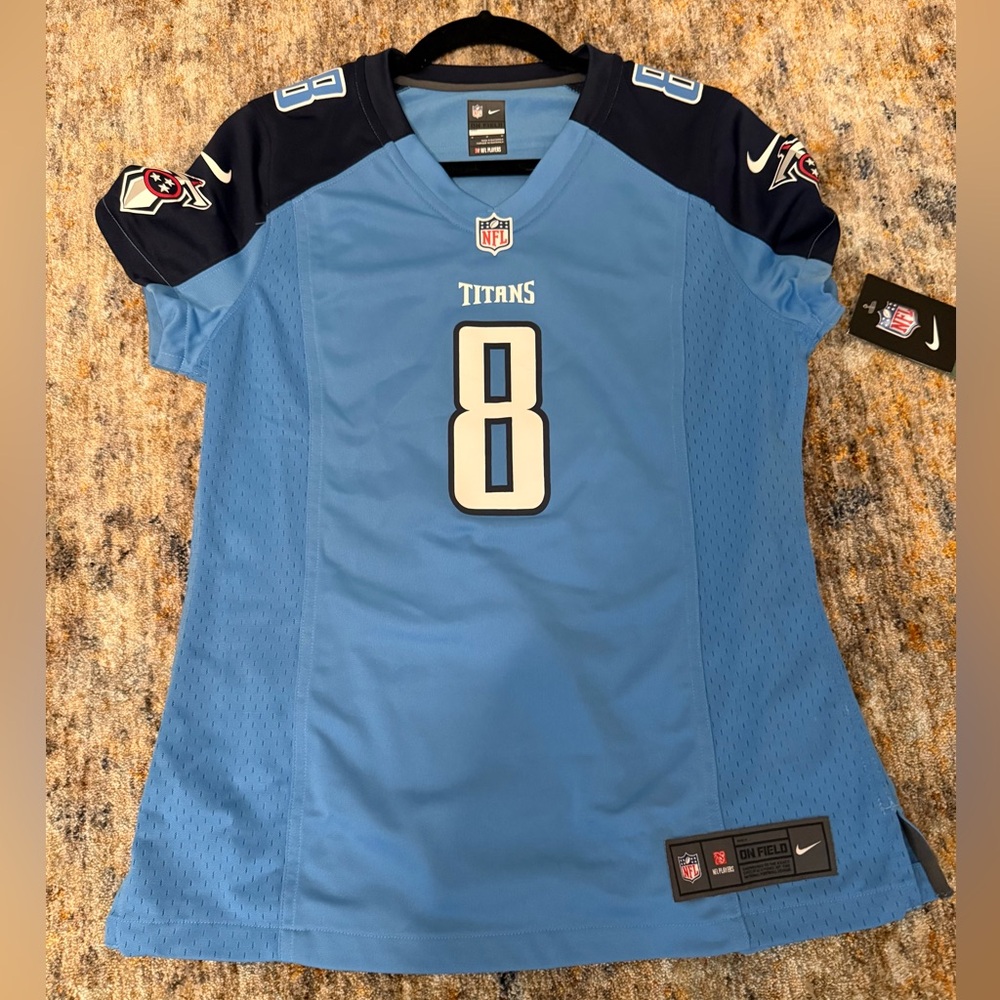 Nike Titans Blue Jersey with Black Accents
